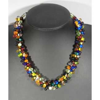 Collier Tutti Frutti de femme en perles de verre de Murano, époque milieu XX ème