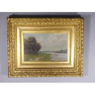 Charles Ogier (1856-1897), La Côte Saint Sébastien à Nantes En 1887, Huile Sur Panneau