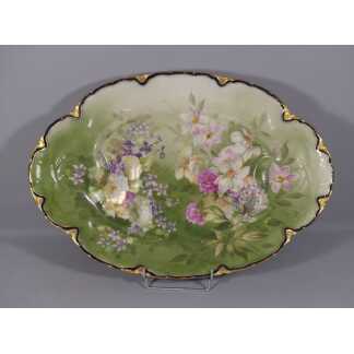Grand Plat Aux Fleurs En Porcelaine De Limoges, Haviland Guérin, XIX ème