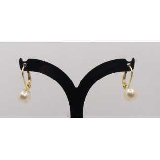 Boucles d'Oreilles Dormeuses Or 18 Carats Et Perles De Culture