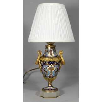 Lampe Napoléon III En Bronze Et émaux Cloisonné, époque XIX ème Siècle