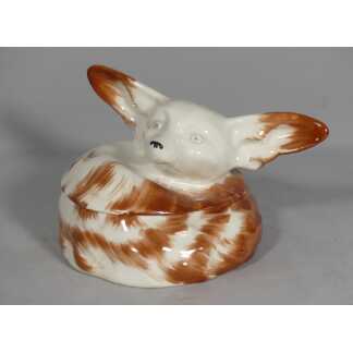 Edouard Marcel Sandoz Et Haviland, Bonbonnière Fennec En Porcelaine, 1921