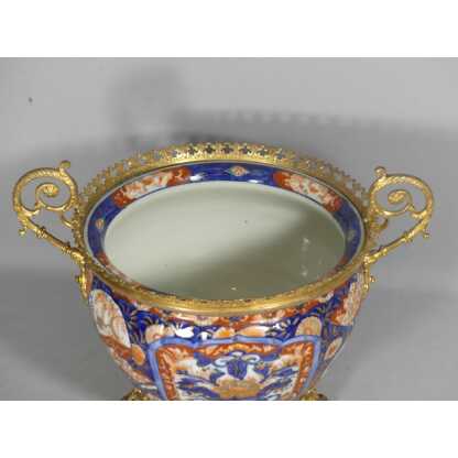 Cache Pot Imari En Porcelaine Et Monture Bronze Doré, époque XIX ème – Image 9