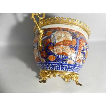 Cache Pot Imari En Porcelaine Et Monture Bronze Doré, époque XIX ème – Image 5