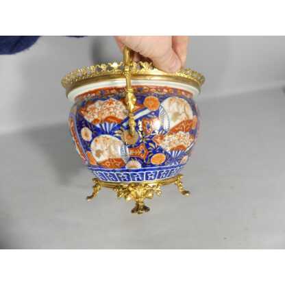 Cache Pot Imari En Porcelaine Et Monture Bronze Doré, époque XIX ème – Image 6