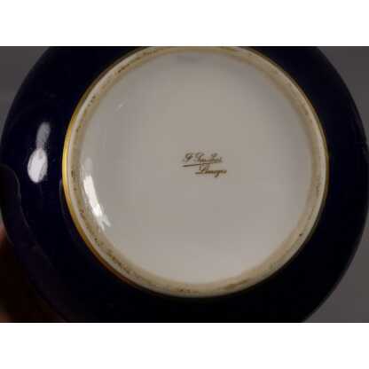 Coffret Bonbonnière En Porcelaine Bleu De Four Et Or Fin, Limoges – Image 9