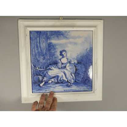 Tableau En Céramique Bleue Et Blanche d'Après Boucher Dans Le Goût De Delt Ou Azulejos – Image 5