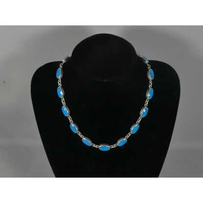 Collier Vintage Argent Massif Et Turquoise, époque 1980 – Image 2