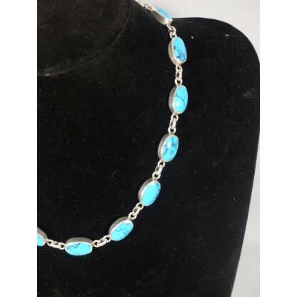 Collier Vintage Argent Massif Et Turquoise, époque 1980 – Image 13