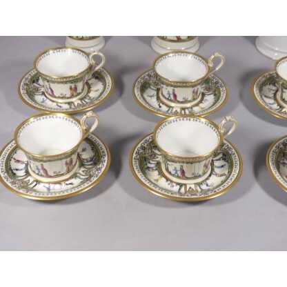 Raynaud Limoges Promenade Au Palais Royal, Très Rare Service à Café Pour 6 Personnes Porcelaine – Image 2