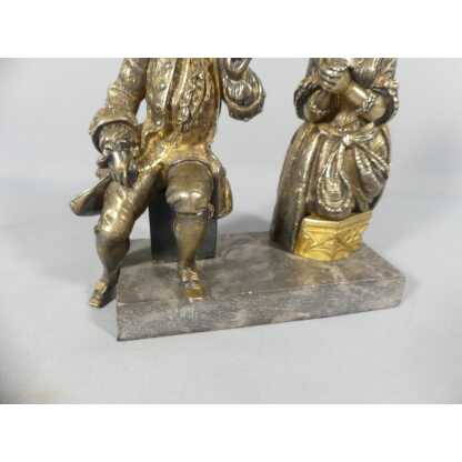 La Confession, Statuette En Bronze Représentant Un Homme Et Une Femme En Train De Prier XIX ème – Image 10