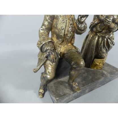 La Confession, Statuette En Bronze Représentant Un Homme Et Une Femme En Train De Prier XIX ème – Image 7