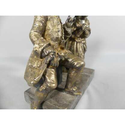 La Confession, Statuette En Bronze Représentant Un Homme Et Une Femme En Train De Prier XIX ème – Image 14