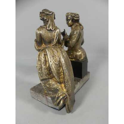 La Confession, Statuette En Bronze Représentant Un Homme Et Une Femme En Train De Prier XIX ème – Image 13