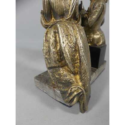 La Confession, Statuette En Bronze Représentant Un Homme Et Une Femme En Train De Prier XIX ème – Image 12