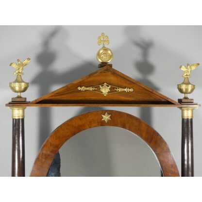 Psyché De Table d'époque Empire En Noyer Et Bronze Doré, Miroir, Coiffeuse, Barbière, Début XIX – Image 19