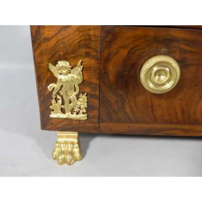 Psyché De Table d'époque Empire En Noyer Et Bronze Doré, Miroir, Coiffeuse, Barbière, Début XIX – Image 7