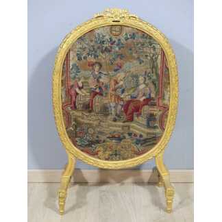 Ecran De Cheminée Pare Feu Louis XVI Bois Doré Et Tapisserie, époque XVIII ème