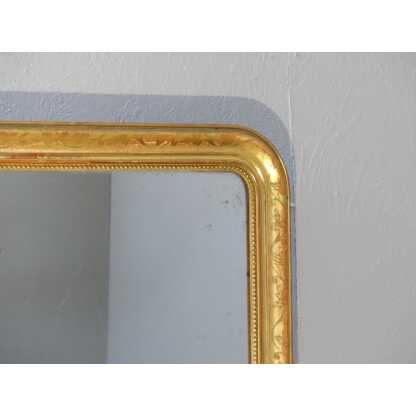 115 * 122 Cm Miroir Louis Philippe En Bois Doré Gravé, Glace Au Mercure, époque XIX ème – Image 13