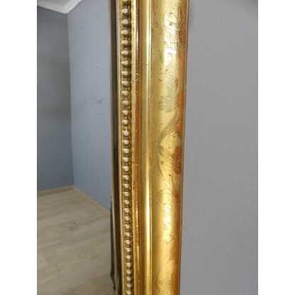 115 * 122 Cm Miroir Louis Philippe En Bois Doré Gravé, Glace Au Mercure, époque XIX ème – Image 6