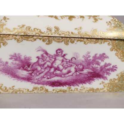 Coffret Aux Putti Magenta d'Après François Boucher En Porcelaine, Meissen? – Image 12