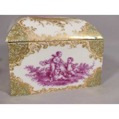 Coffret Aux Putti Magenta d'Après François Boucher En Porcelaine, Meissen? – Image 11