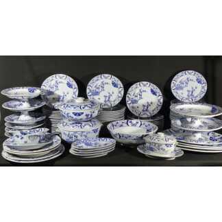 Japon Creil Et Montereau, Complet Service 97 Pièces Pour 12 Personnes En Faïence, Monet Giverny