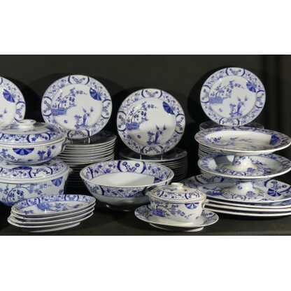 Japon Creil Et Montereau, Complet Service 97 Pièces Pour 12 Personnes En Faïence, Monet Giverny – Image 15