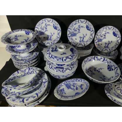 Japon Creil Et Montereau, Complet Service 97 Pièces Pour 12 Personnes En Faïence, Monet Giverny – Image 9