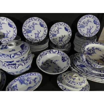 Japon Creil Et Montereau, Complet Service 97 Pièces Pour 12 Personnes En Faïence, Monet Giverny – Image 3