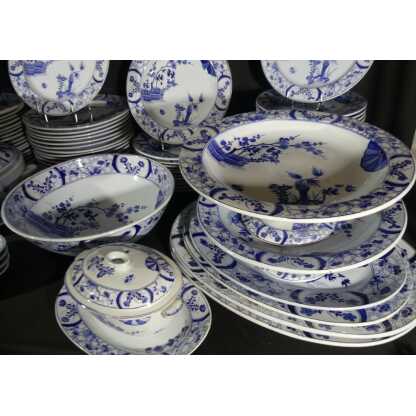 Japon Creil Et Montereau, Complet Service 97 Pièces Pour 12 Personnes En Faïence, Monet Giverny – Image 8