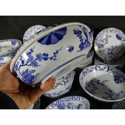 Japon Creil Et Montereau, Complet Service 97 Pièces Pour 12 Personnes En Faïence, Monet Giverny – Image 13