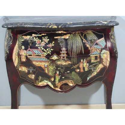Commode Sauteuse Style Louis XV En Laque De Chine, époque Début XX ème – Image 5