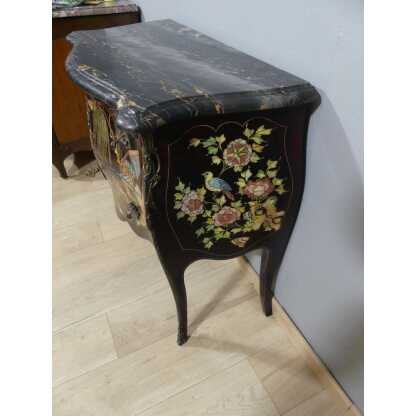 Commode Sauteuse Style Louis XV En Laque De Chine, époque Début XX ème – Image 8