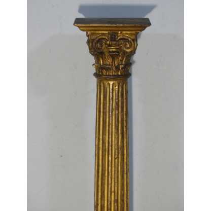 Colonne De Présentation En Bois Doré Chapiteau Corinthien, époque XVIII ème Siècle – Image 11