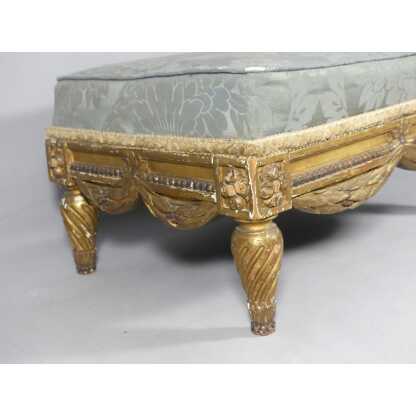 Tabouret De Pied De Style Louis XVI En Bois Sculpté Doré, époque XIX ème – Image 3