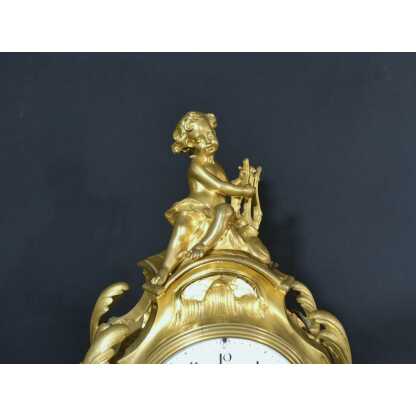 Fernand Gervais, Pendule Louis XV Rocaille En Bronze Doré, époque XIX ème Siècle – Image 3