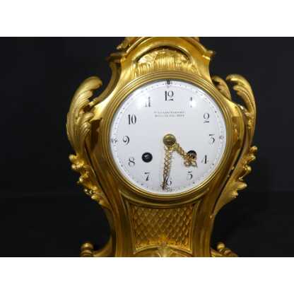 Fernand Gervais, Pendule Louis XV Rocaille En Bronze Doré, époque XIX ème Siècle – Image 10