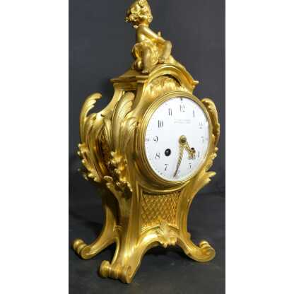 Fernand Gervais, Pendule Louis XV Rocaille En Bronze Doré, époque XIX ème Siècle – Image 8