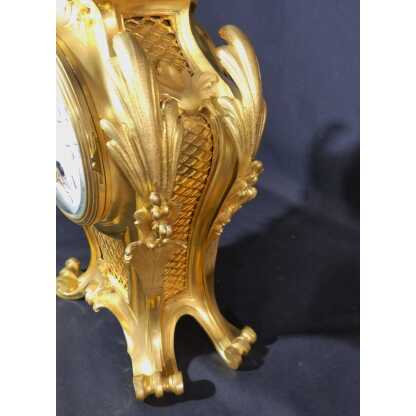 Fernand Gervais, Pendule Louis XV Rocaille En Bronze Doré, époque XIX ème Siècle – Image 4