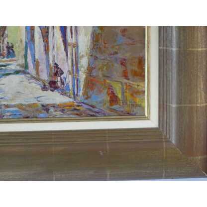 Hermann Wagner, Ruelle Du Sud Avec Linge Aux Fenêtres, Tableau Huile Sur Toile Daté 1926 – Image 12