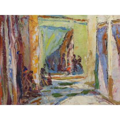 Hermann Wagner, Ruelle Du Sud Avec Linge Aux Fenêtres, Tableau Huile Sur Toile Daté 1926 – Image 7