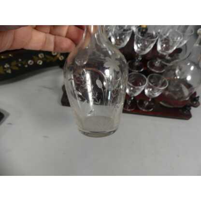 Cave à Liqueur Napoléon III En Marqueterie De Nacre Et Laiton, Verrerie Cristal Baccarat, XIX è – Image 11