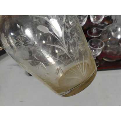 Cave à Liqueur Napoléon III En Marqueterie De Nacre Et Laiton, Verrerie Cristal Baccarat, XIX è – Image 9