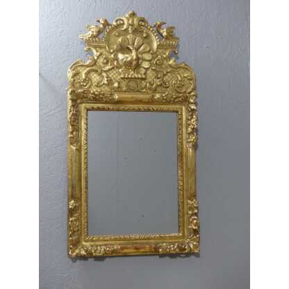 Miroir Louis XIV à Fronton En Résine Doré, époque 1970 – Image 2