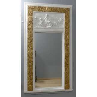 Trumeau Art Déco En Stuc Doré Et Bas Relief Scène à l'Antique Vers 1925