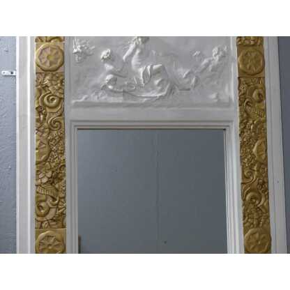 Trumeau Art Déco En Stuc Doré Et Bas Relief Scène à l'Antique Vers 1925 – Image 6