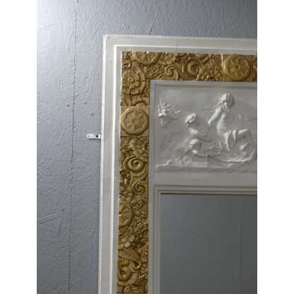 Trumeau Art Déco En Stuc Doré Et Bas Relief Scène à l'Antique Vers 1925 – Image 16