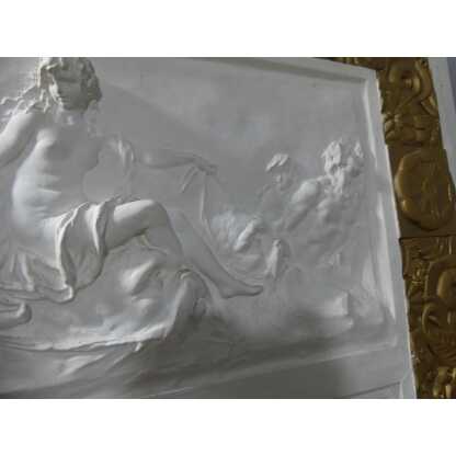 Trumeau Art Déco En Stuc Doré Et Bas Relief Scène à l'Antique Vers 1925 – Image 14