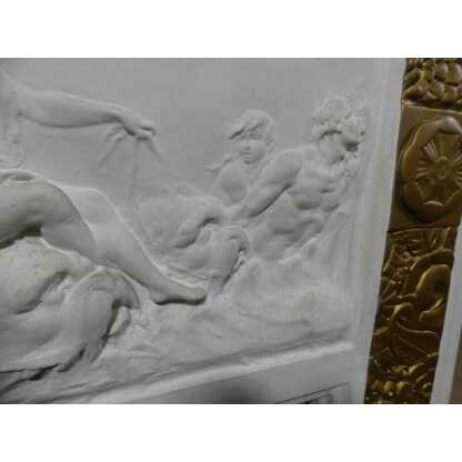 Trumeau Art Déco En Stuc Doré Et Bas Relief Scène à l'Antique Vers 1925 – Image 7